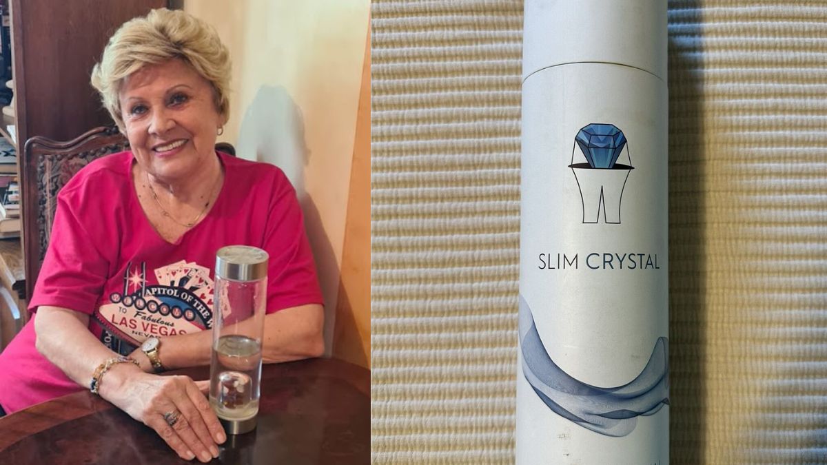 slim crystal water bottle